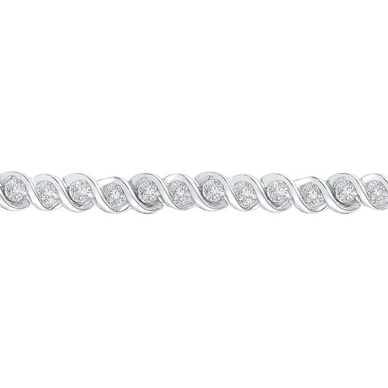 Bracelets |  10kt White Gold Womens Round Diamond Tennis Bracelet 1/2 Cttw |  Splendid Jewellery