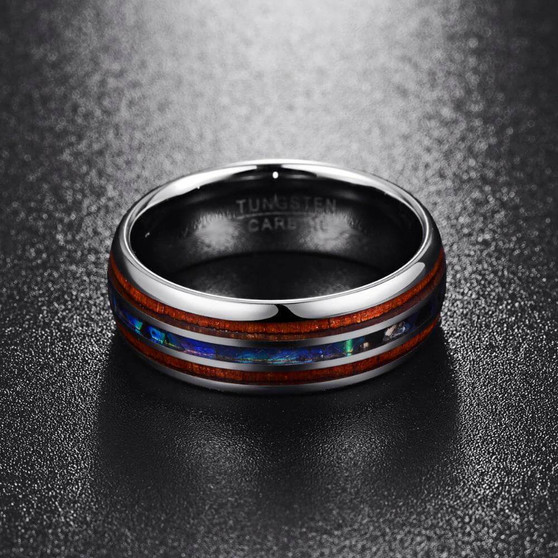 Masculine 8mm Tungsten Wedding Band