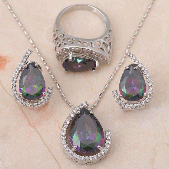 Silver 925 Pendants, Earrings and Ring Jewelry set