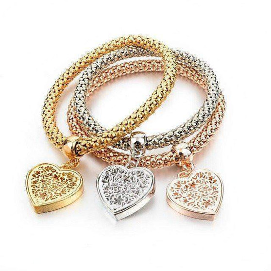 Gold Color Chain Bracelet Round Hollow Charm Bracelets