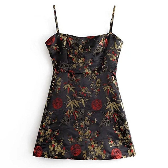 Embroidery Floral Mini Dress