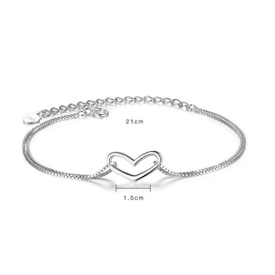 925 Sterling Silver Heart Bracelets