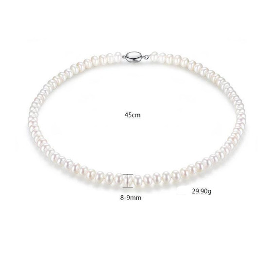 925 Sterling Silver Jewelry Natural Pearl Necklace