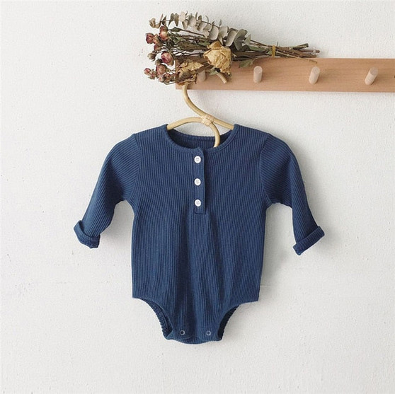 Cotton Baby Romper / Long Sleeved Jumpsuit / Baby Hat