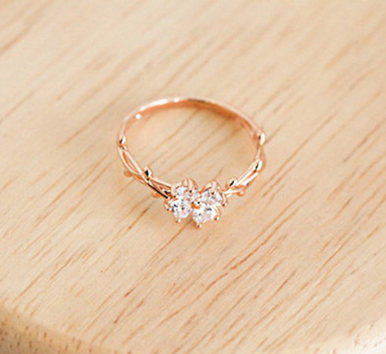 Elegant Zircon Flower Finger Rings For Women