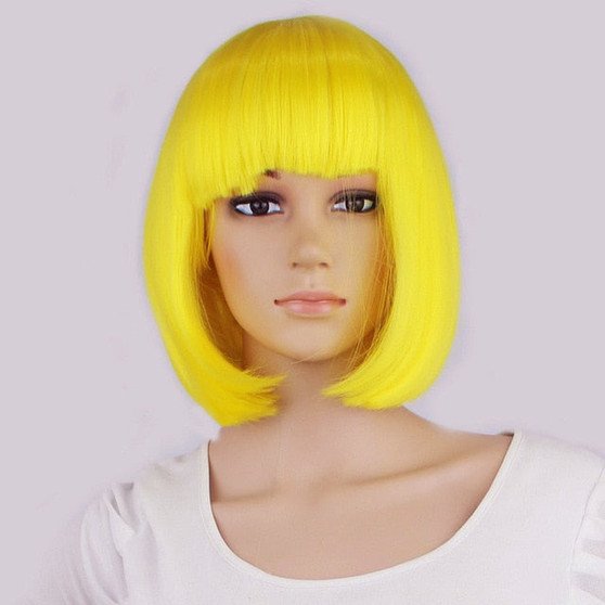 Synthetic 10" Inch Straight Short Bob Wig With Bangs ®