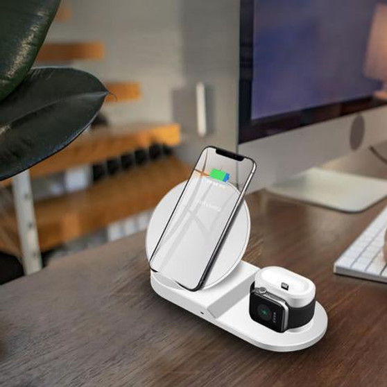 3 in 1 Qi Wireless Charger for iPhone, Apple Watch & Airpods
