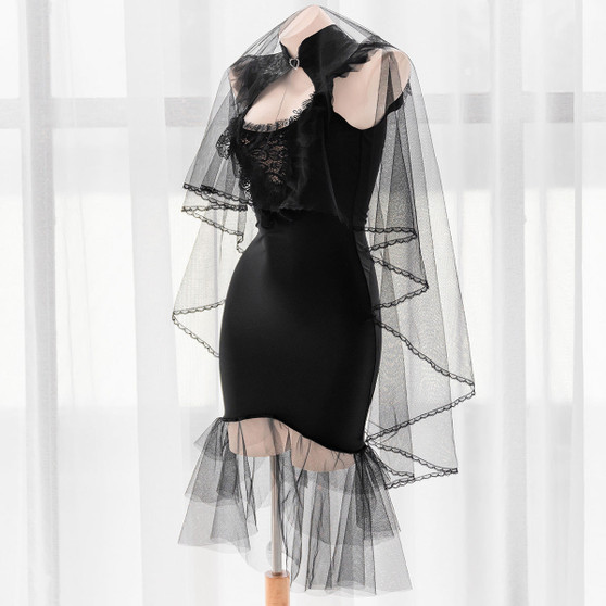 Sofyee  Sexy Black Gothic Wedding Dress