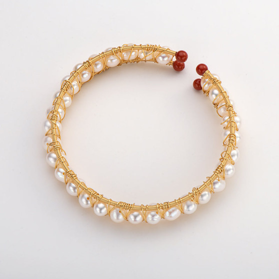 Natural Cultured Freshwater Pearl Interwoven Bracelet