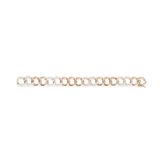 Fashion Geometric Style Chain Bangle Sterling Silver Bracelet For Women