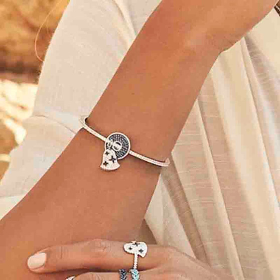 Round Created White Sapphire Wind Chime Bracelet