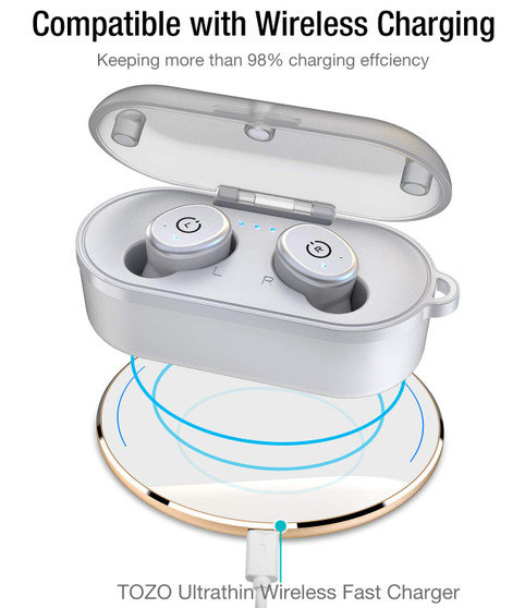 Bluetooth 5.0 Wireless Earbuds with Wireless Charging Case IPX8 Waterproof  Stereo Headphones