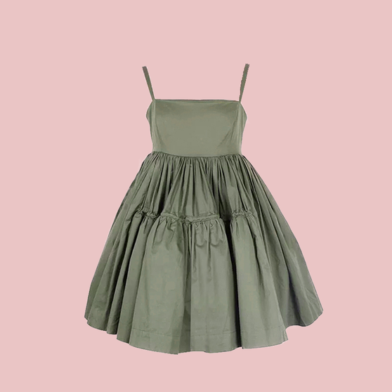 Army green princess strapless tutu skirt