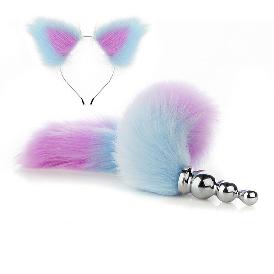 Anime Sexy Cat Ear Headband Buttplug Tail Set