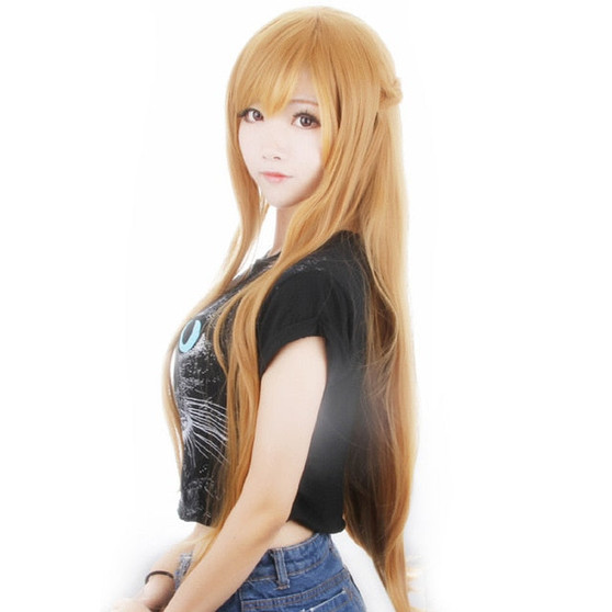 Sword Art Online  Yuuki Asuna Cosplay Orange wig