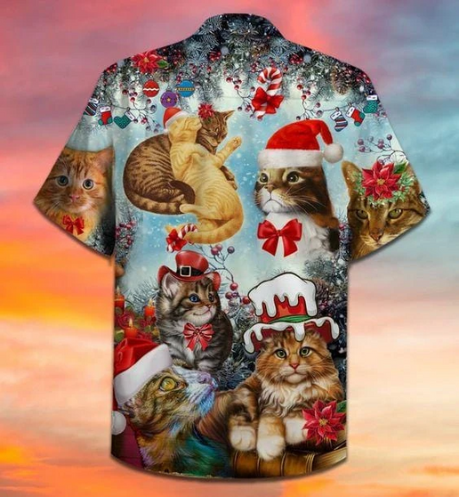 Believe In Magic Of Christmas Cute Cats Hawaiian Shirt