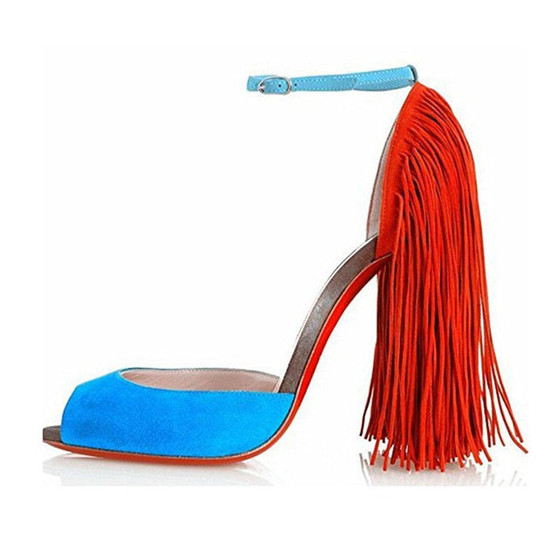 Tassel fringe Open toe sandals