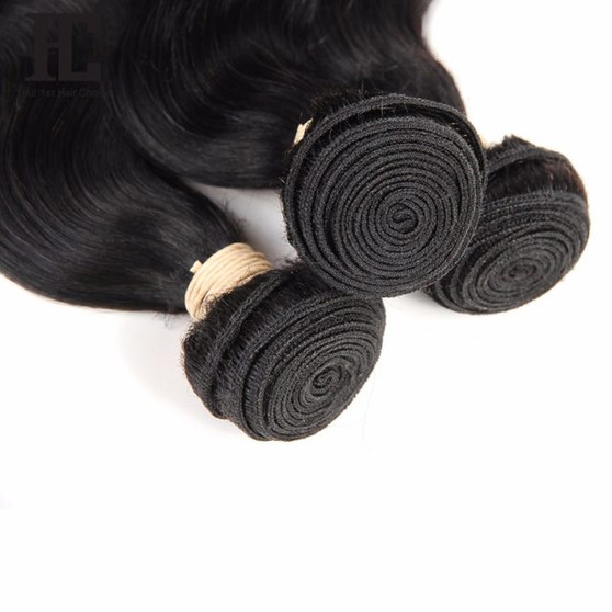 Body Wave With Frontal  Non Remy Human Hair Weave 3 Bundle With Frontal