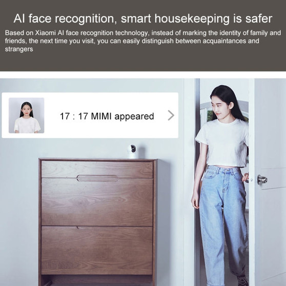 Original Xiaomi Mijia PTZ Version SE 1080P HD 110 Degree Lens Smart IP Camera, Support Infrared Night Vision / AI Humanoid Detection / Two-way Voice / 32GB Micro SD Card, US Plug(White)