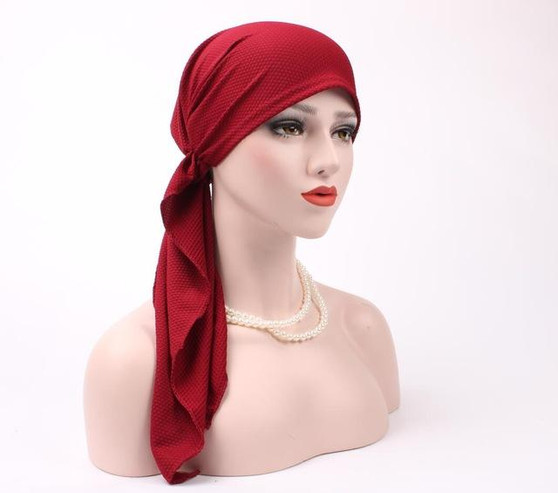 Bandanas Women Ruffle Headscarf Pre-Tied Tichel for Ladies