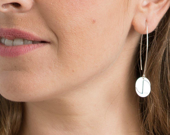 Circle Threader Earrings, Gold Hook Earrings,