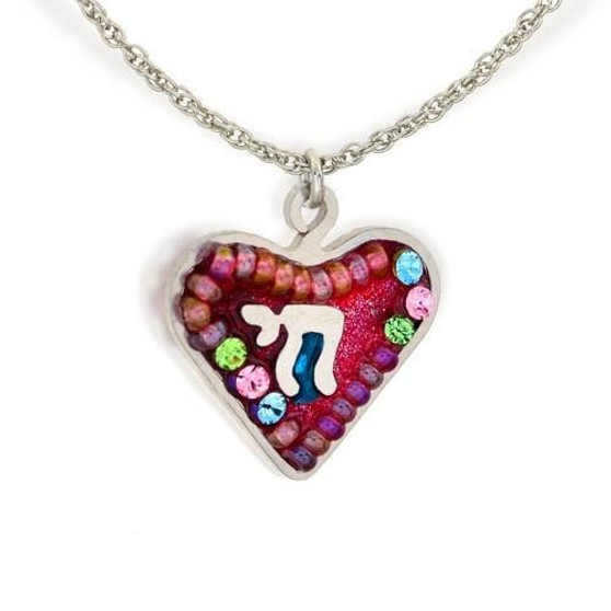 Pink Heart And Chai Necklace