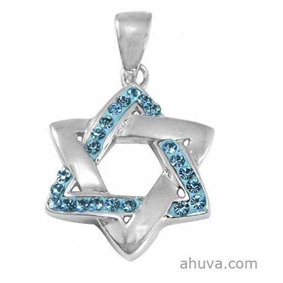 Silver Blue Stone Star Necklace Pendant