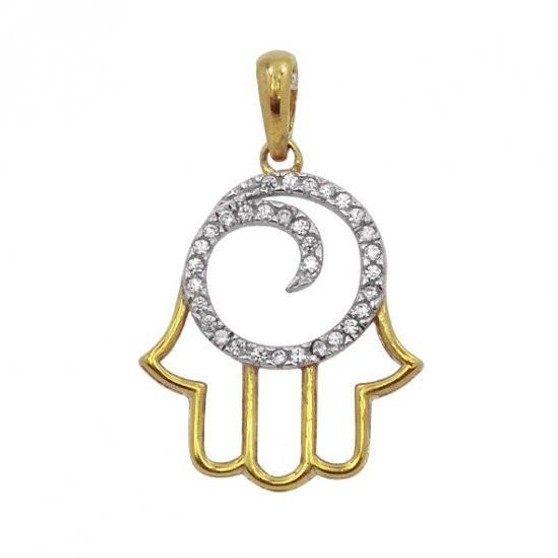 Gold Hamsa Necklace Pendant