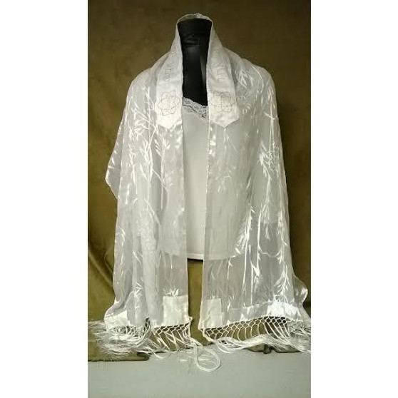 Ivory Tassles Women'S Tallit