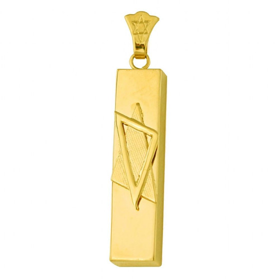 Mezuzah Pendant - Tubing Modern Star Of David