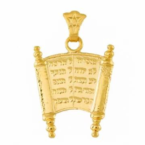 Torah Pendant With The 10 Commandments In