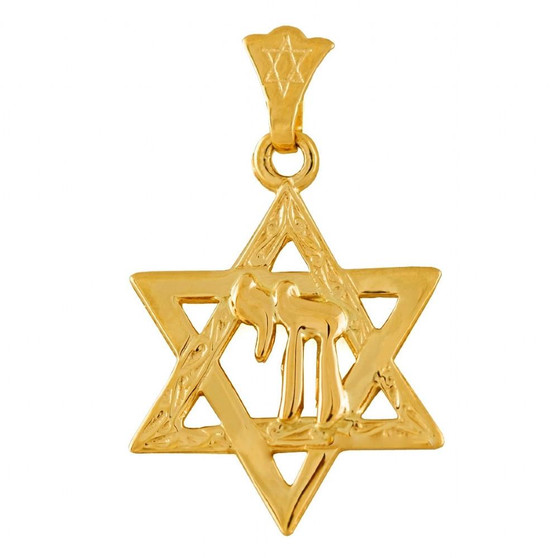 Star Of David With Chai Pendant