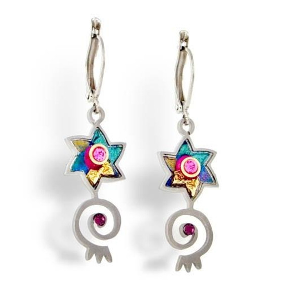 Earrings - Artistic Colorful Stars