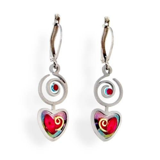 Earrings - Artistic Colorful Hearts