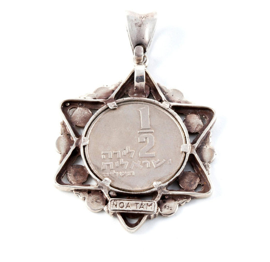 Israeli Old, Collector'S Coin In A Star Of David Pendant