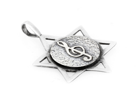 Star Of David With Treble Clef Medallion