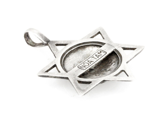 Star Of David Coin Necklace Hebrew Affirmation Medallion