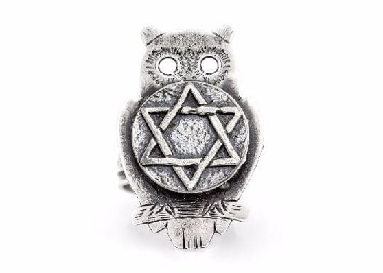 Coin ring with the Star of David coin medallion on owl ahuva coin jewelry owl jewelry