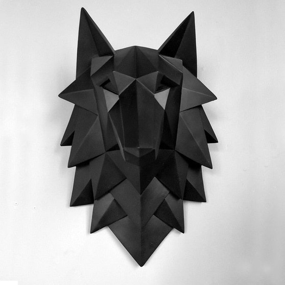 3D Wolf Sculpture Animal Statue for Wall Decoration