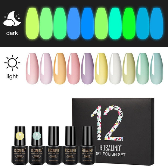 12Pcs/lot 7ml UV Pure Colors Semi Permanent Gel Nail Polish