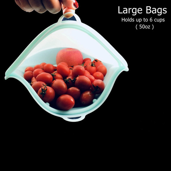 Top Selling 3pcs/Pack Reusable Silicone Fresh Food Storage Bag