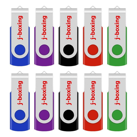 Colorful 10PCS/Pack USB Flash Drive Pendrive Metal Swivel Memory Stick Thumb Drives for Gifts