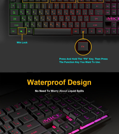 Imitation Mechanical Gaming Keyboard With Backlight RGB