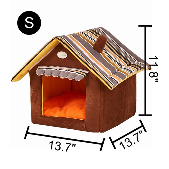 Soft Dog Cat Pet House Folding Indoor Dog House Triangle Roof Pet Bed