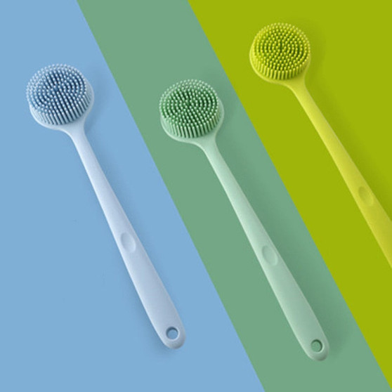 Double-Sided Silicone Long Handle Shower Body Brush