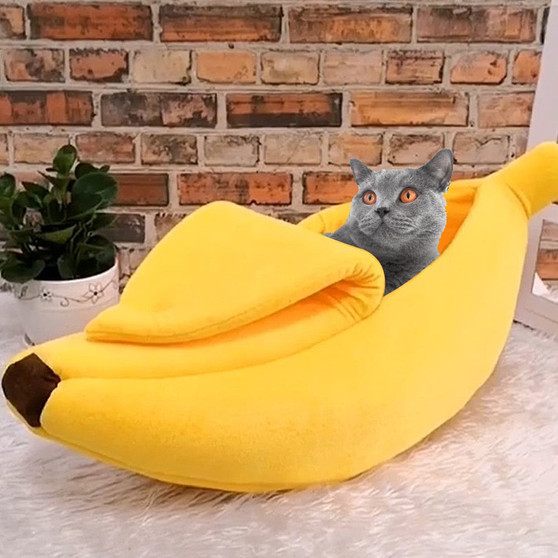 Designer Warm Cute Banana Shape Cat Bed