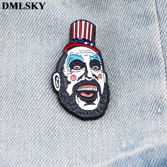 Clown Horror Brooch Cartoon Enamel Pins For Women Men