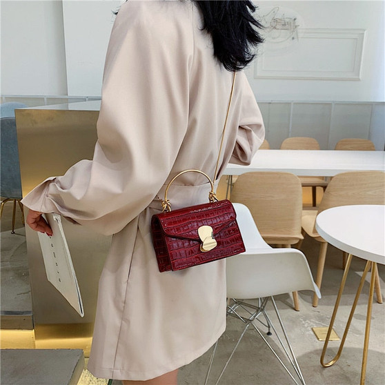 Mini Stone Pattern PU Leather Crossbody Shoulder Bags For Women