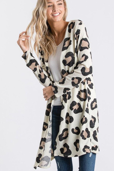 Cream Latte Leopard Cardigan