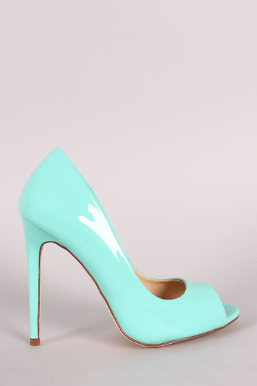 Liliana Glossy Peep Toe Stiletto Pump